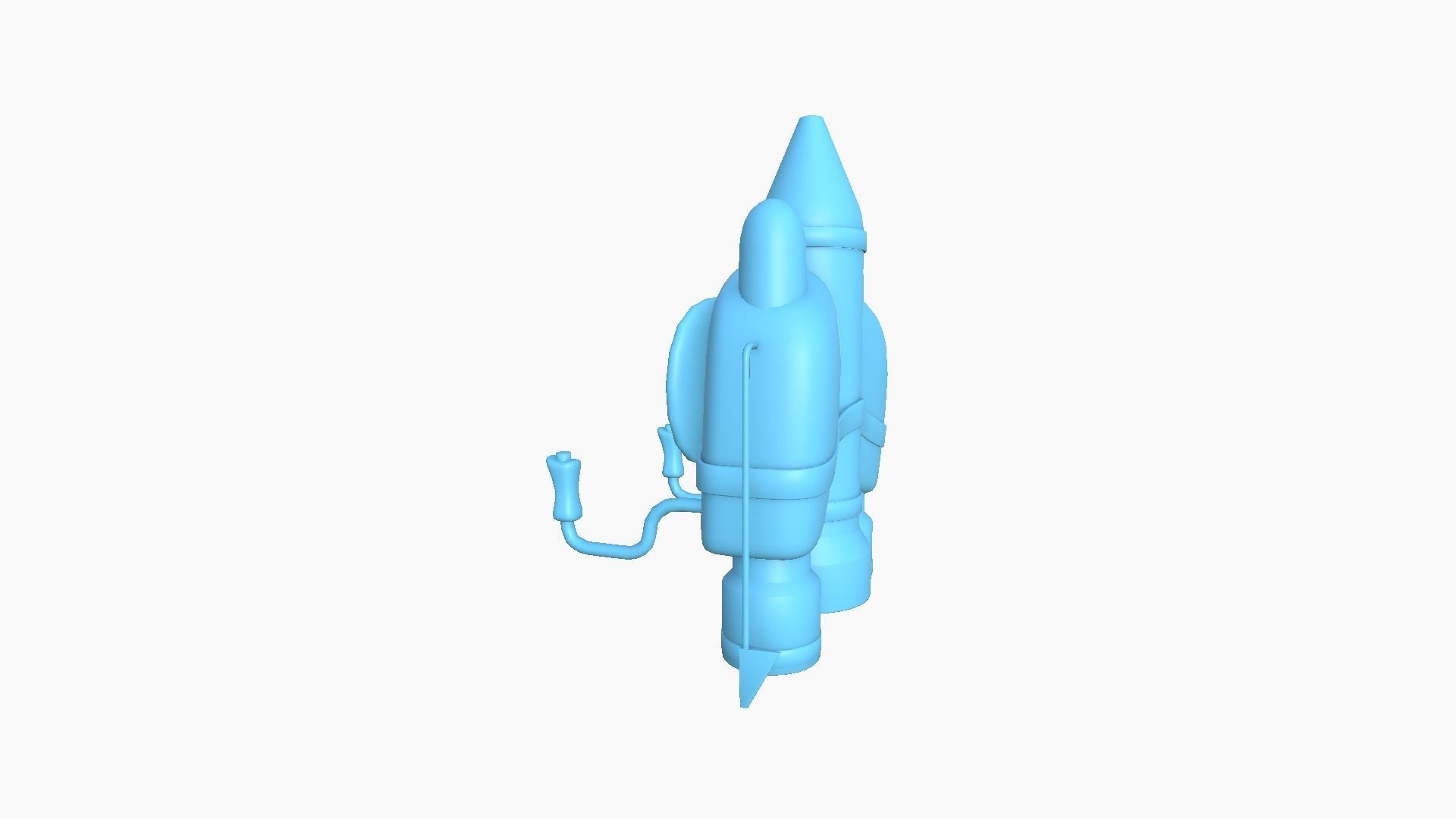 Jetpack D08 Light Steel - SciFi Character Design Low-poly 3D model_8
