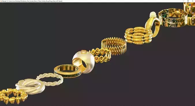 Gold Ring Low-poly 3D model