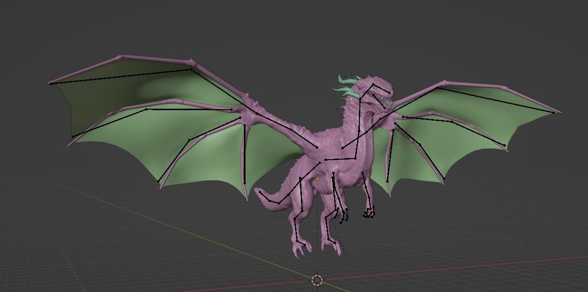DRAGON BLENDER 1 Low-poly 3D model_9