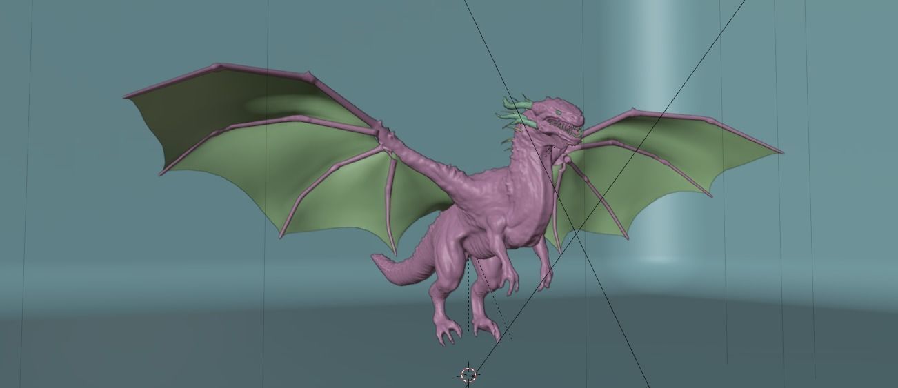 DRAGON BLENDER 1 Low-poly 3D model_8