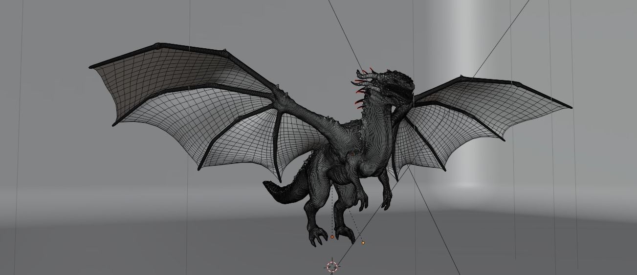 DRAGON BLENDER 1 Low-poly 3D model_7