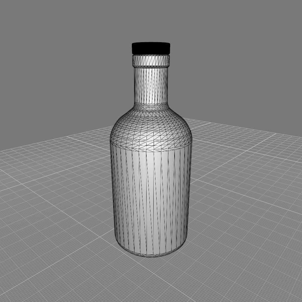 750mL Nordic Glass Vodka Bottle 3D model_2