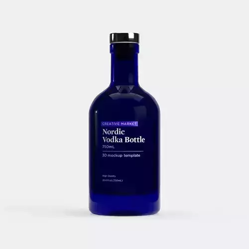 750mL Nordic Glass Vodka Bottle