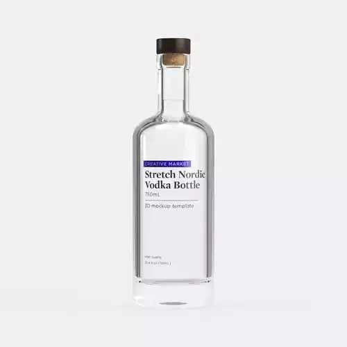 750mL Stretch Nordic Glass Vodka Bottle