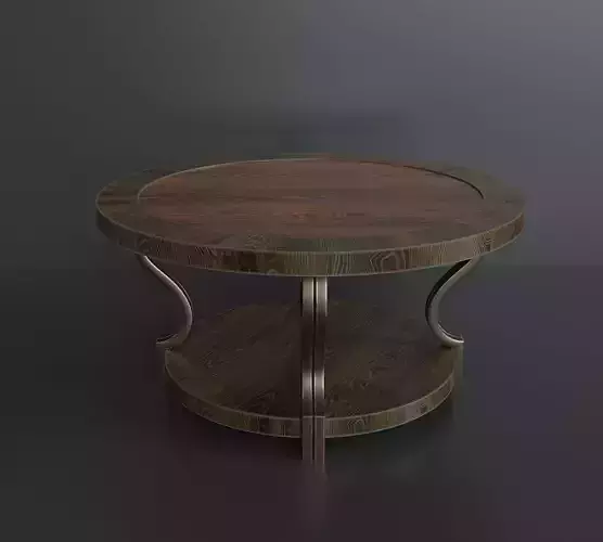 Antique wooden coffee table Low-poly 3D model