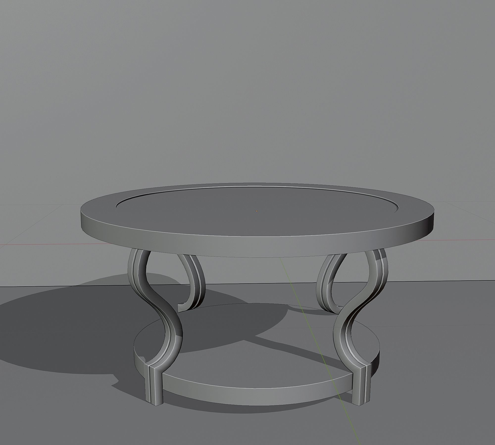 Antique wooden coffee table Low-poly 3D model_3
