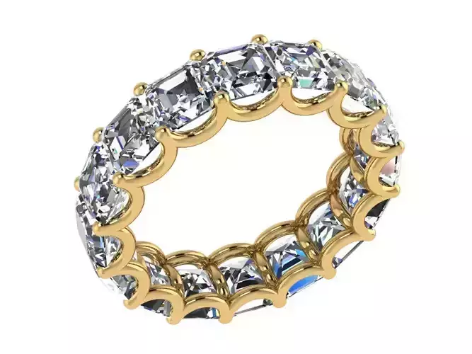 Ring410 princess cut eternity ring gold 3D print model