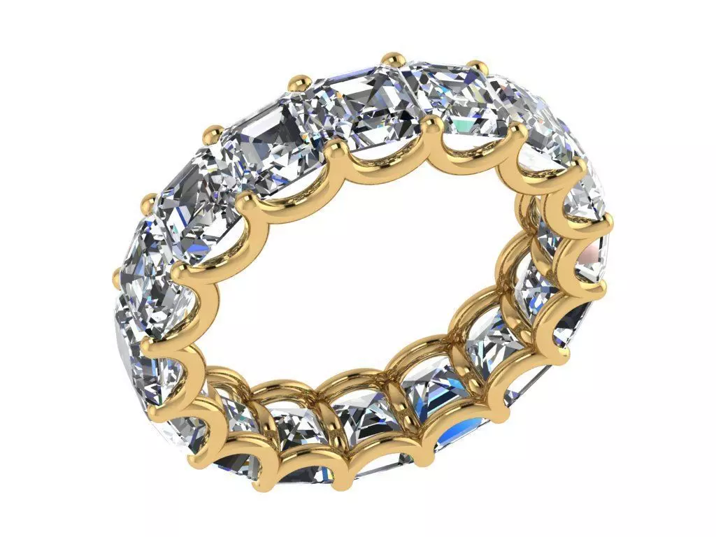 Ring410 princess cut eternity ring gold 3D print model_0