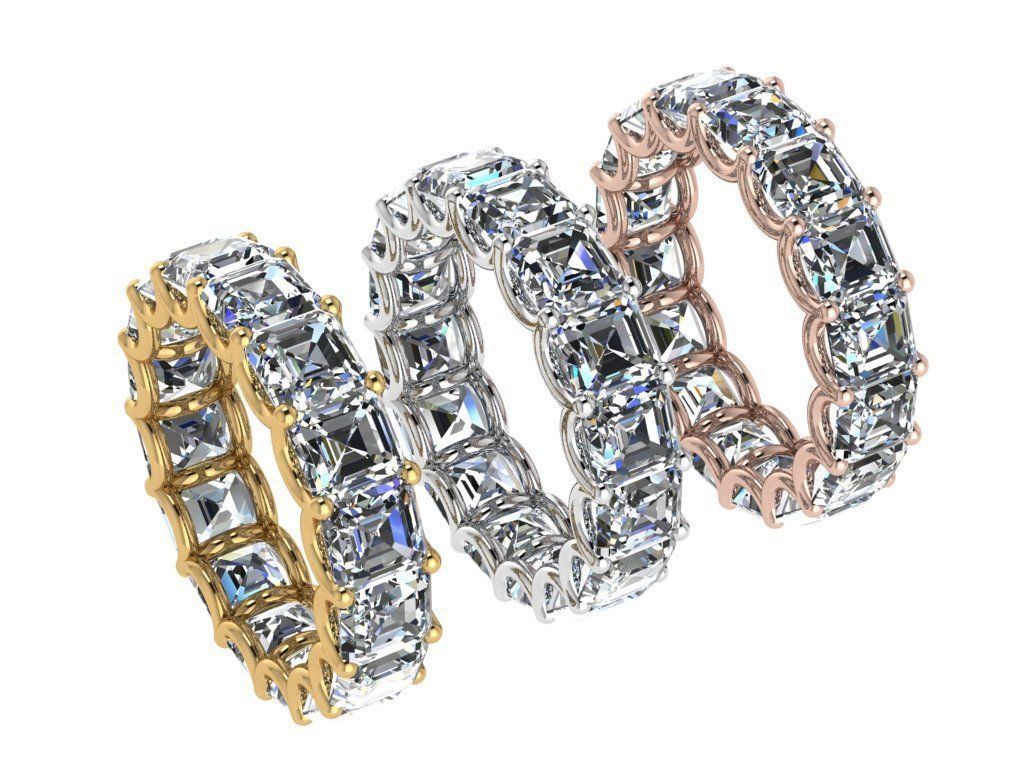 Ring410 princess cut eternity ring gold 3D print model_4