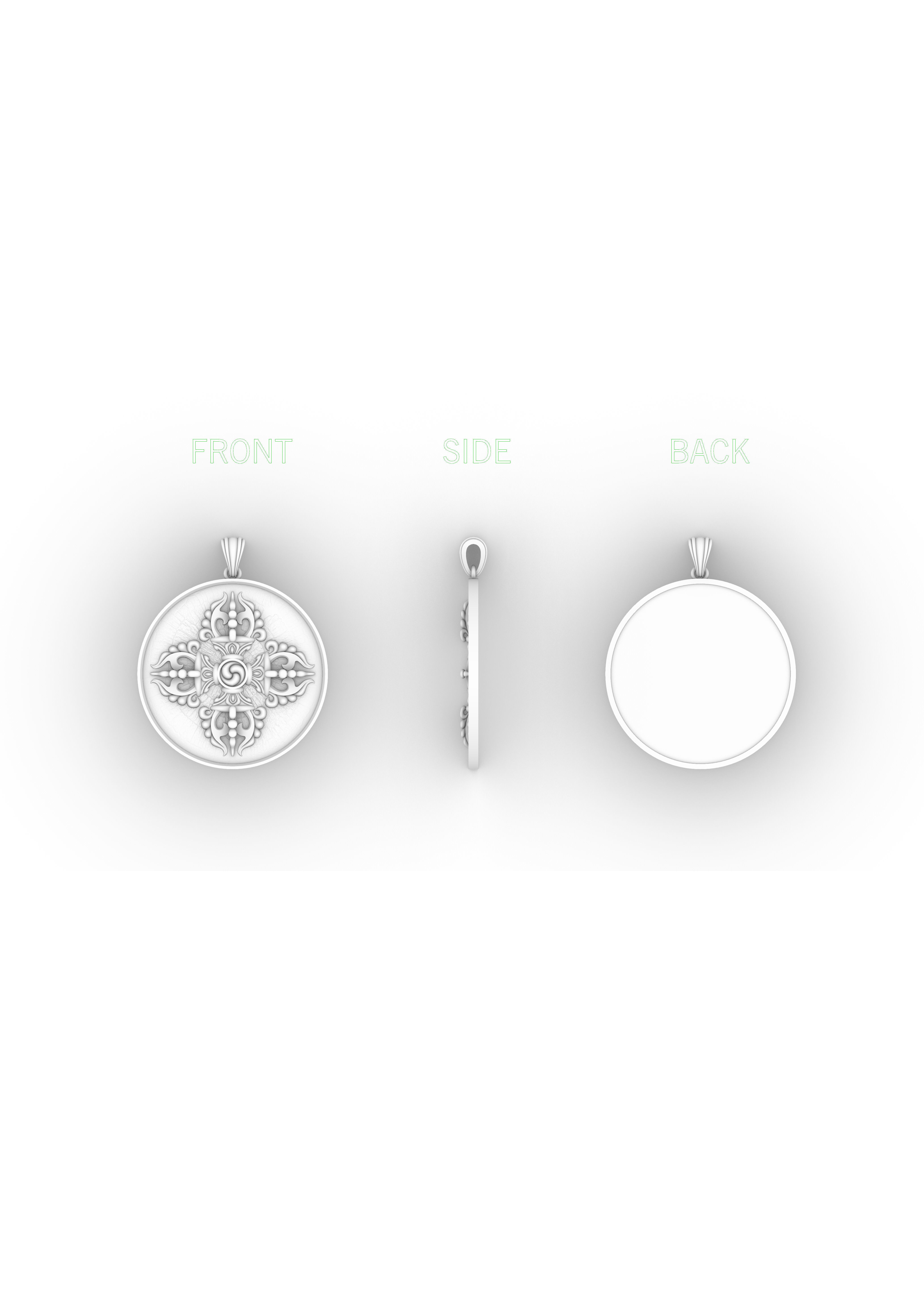 VAJRA - DORJE PENDANT  3D print model_3