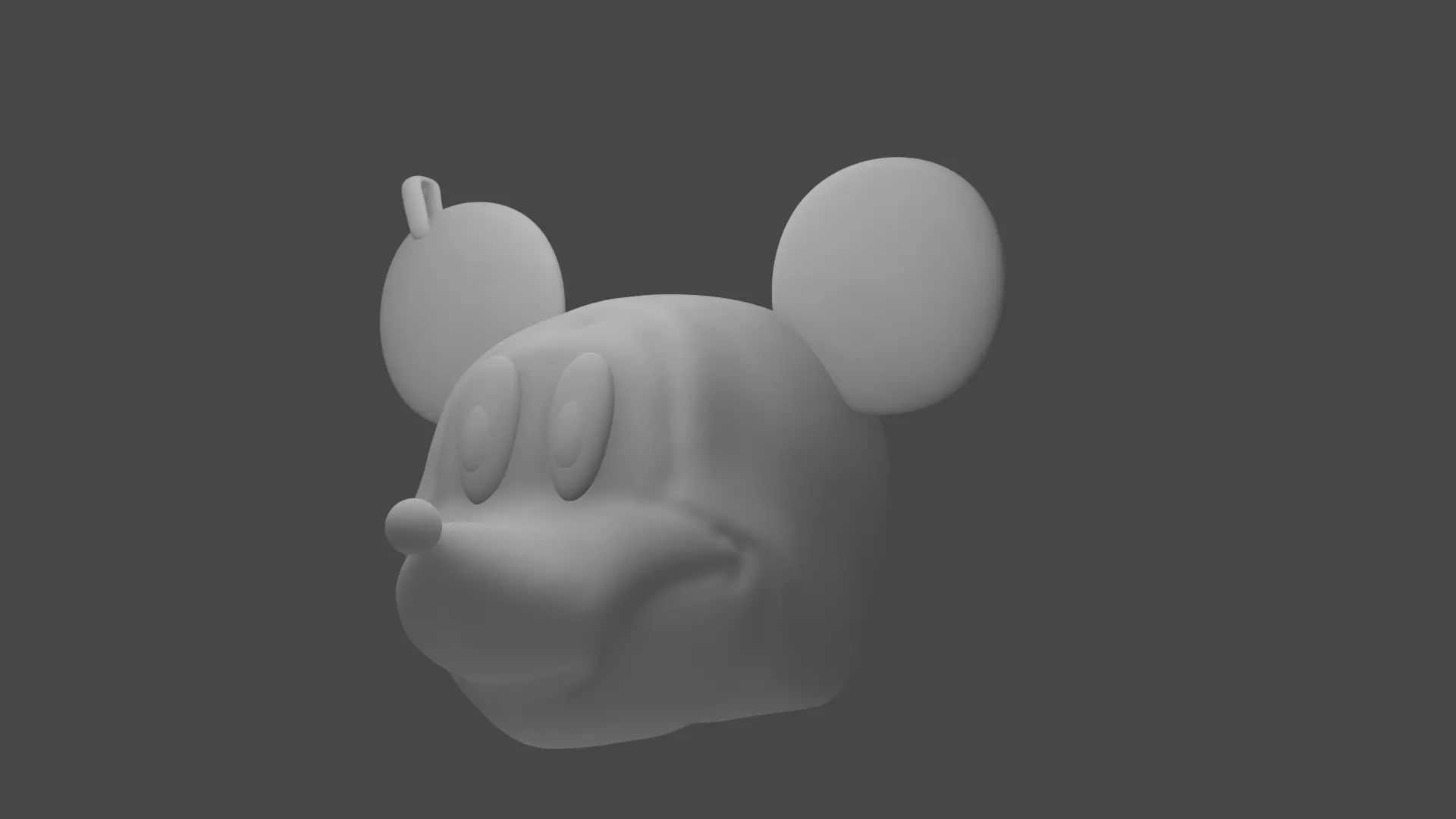 Cartoon Mouse Keychain 3D print model_0