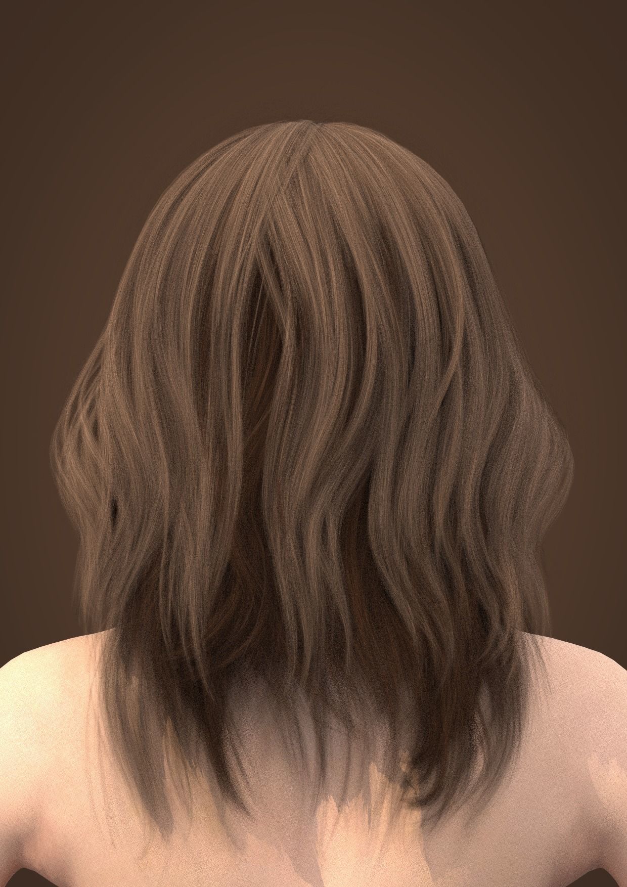 Long hair 015-FV2 for Yuna-FV2 3D model from 3DClo Software 3D model_4