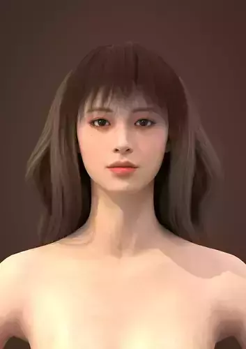 Long hair 015-FV2 for Yuna-FV2 3D model from 3DClo Software