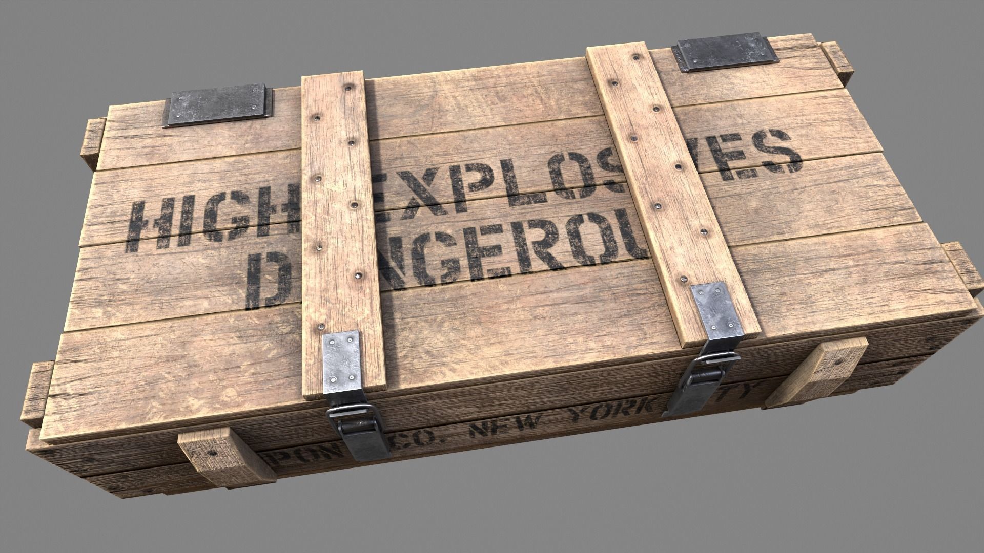 Wood Ammo Box Low-poly 3D model_7