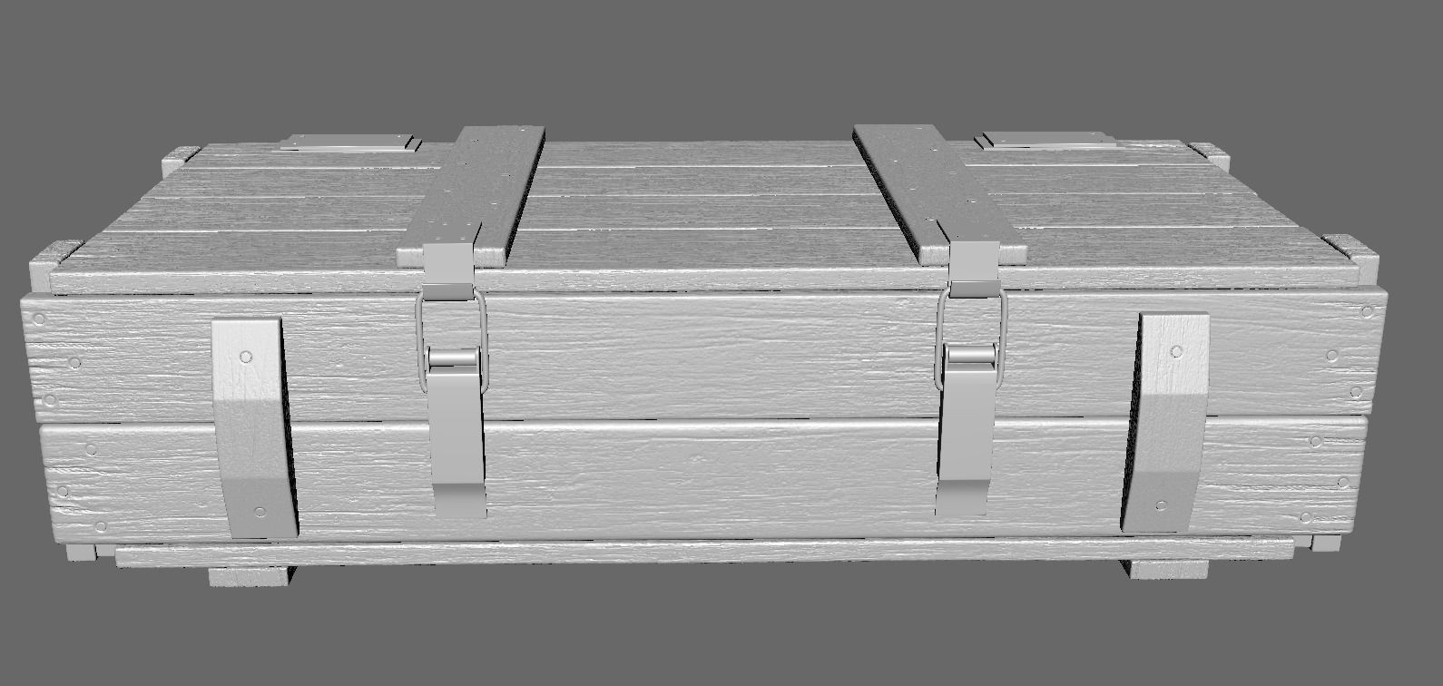 Wood Ammo Box Low-poly 3D model_29
