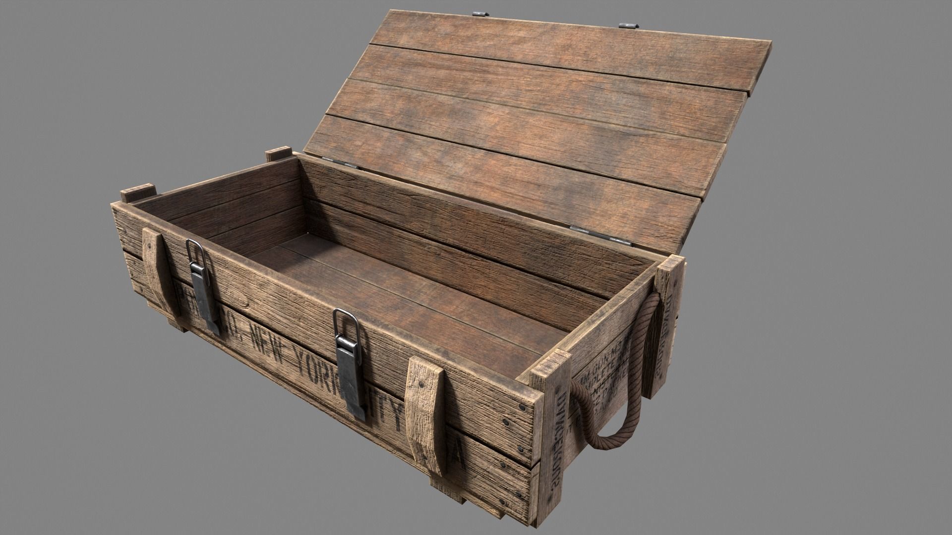 Wood Ammo Box Low-poly 3D model_11