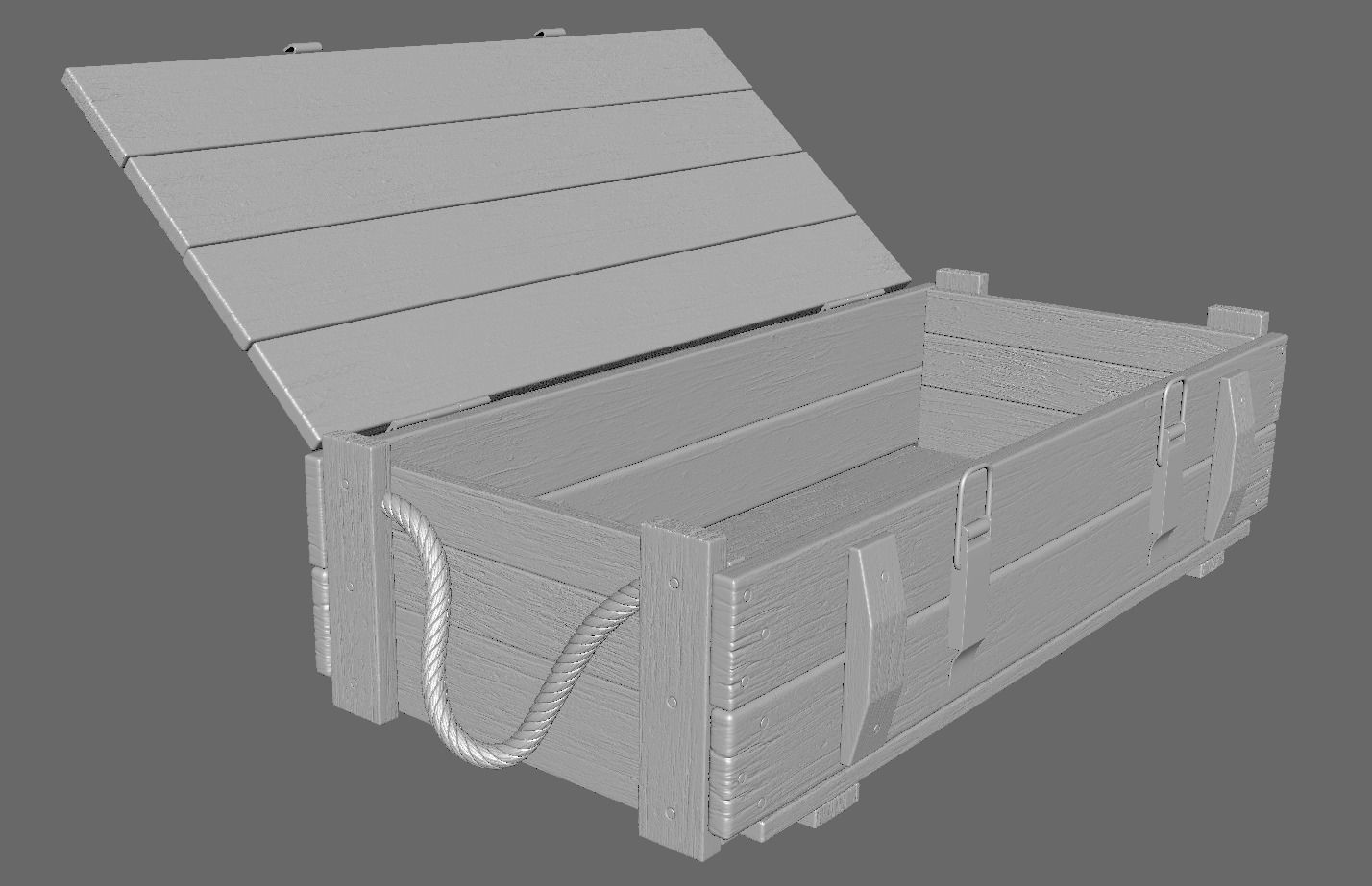 Wood Ammo Box Low-poly 3D model_34