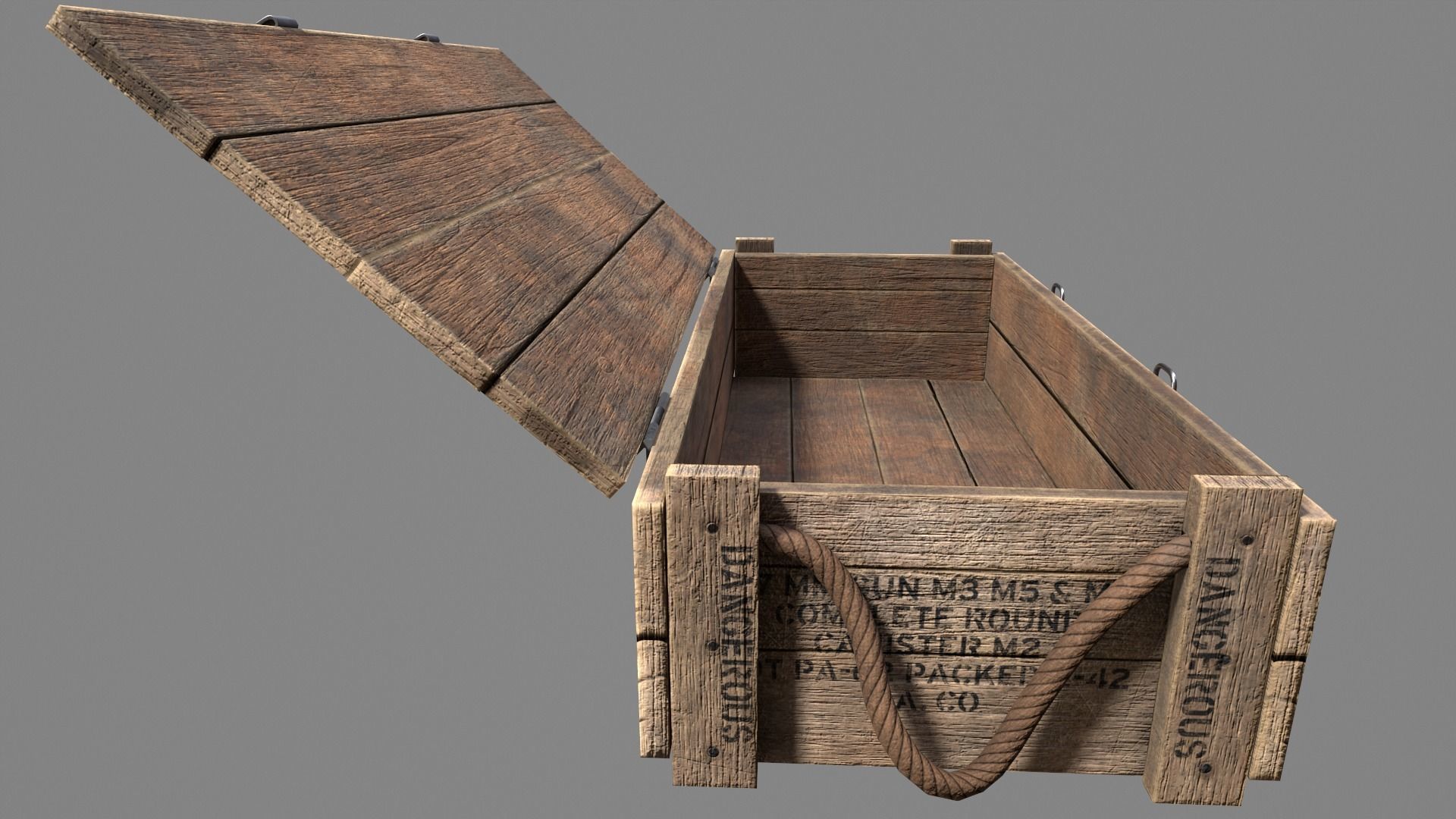 Wood Ammo Box Low-poly 3D model_14