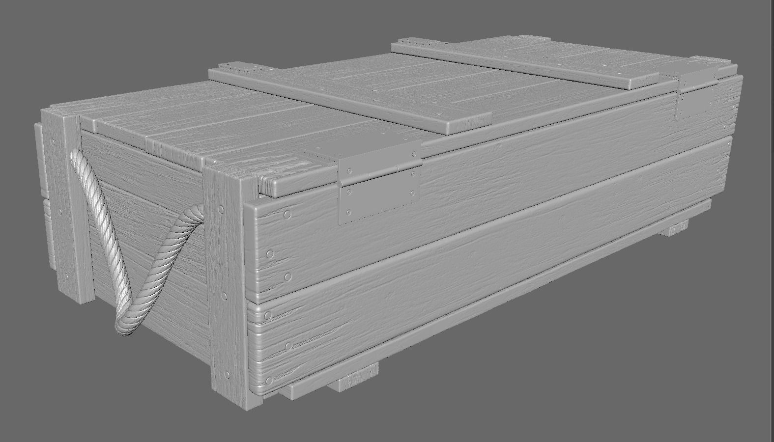 Wood Ammo Box Low-poly 3D model_31