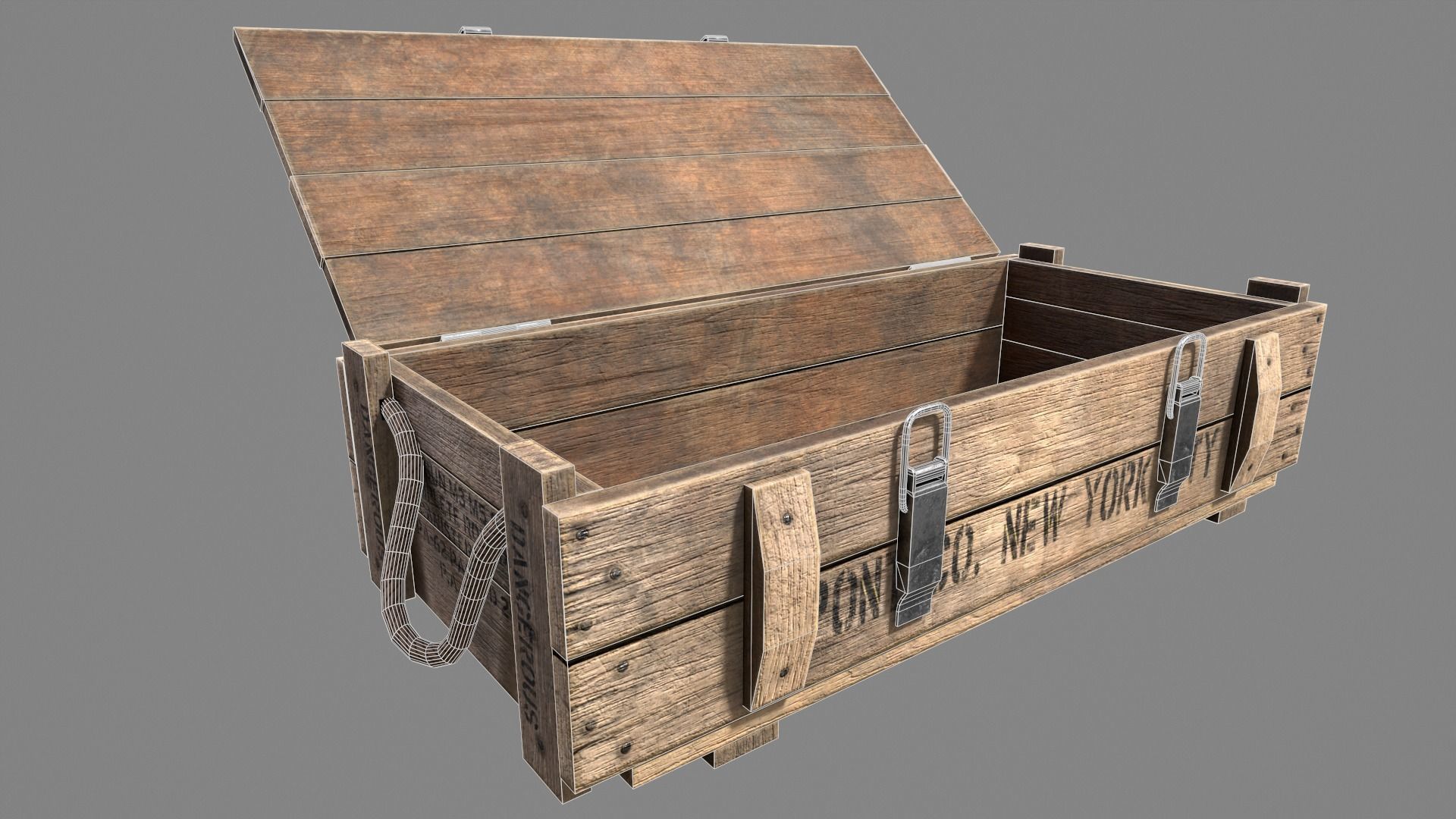 Wood Ammo Box Low-poly 3D model_23
