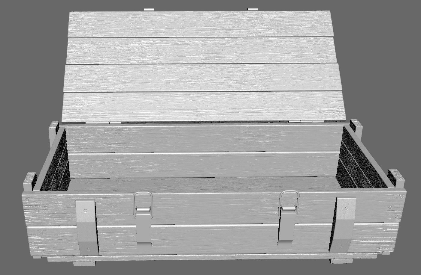 Wood Ammo Box Low-poly 3D model_35