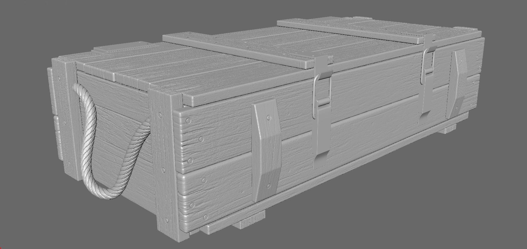 Wood Ammo Box Low-poly 3D model_28
