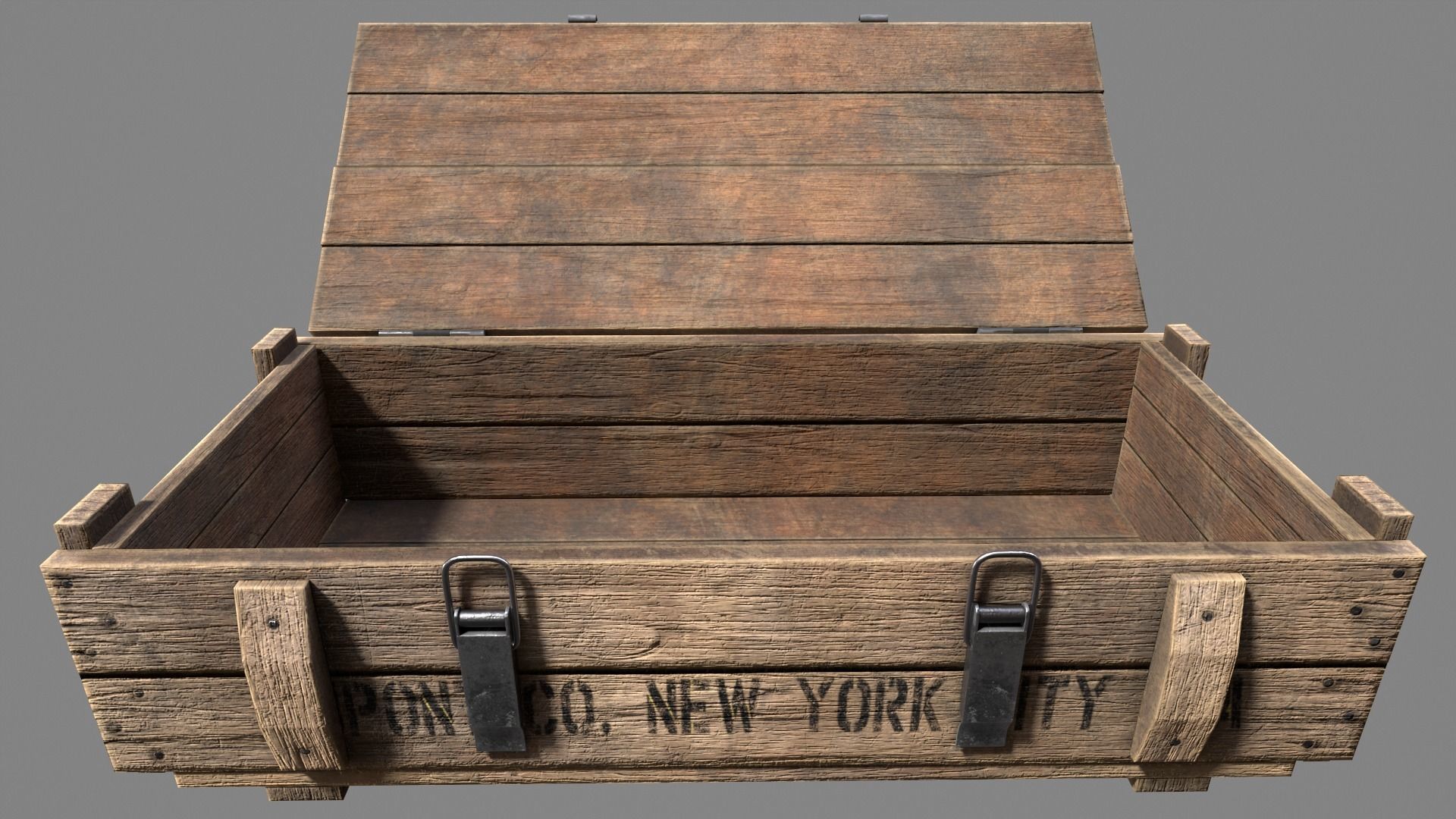 Wood Ammo Box Low-poly 3D model_10