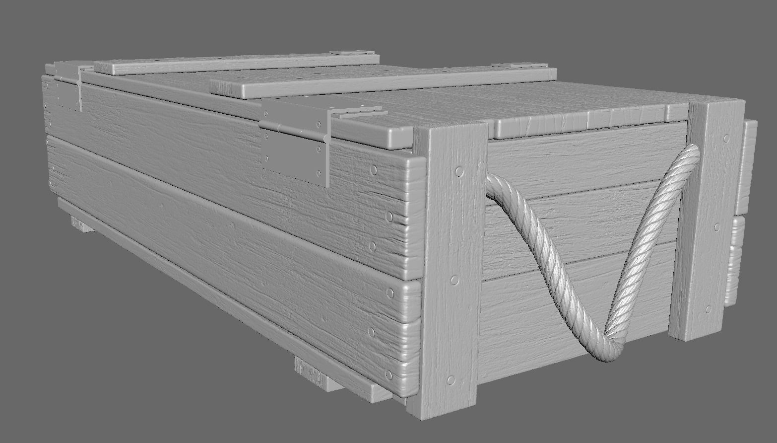 Wood Ammo Box Low-poly 3D model_33