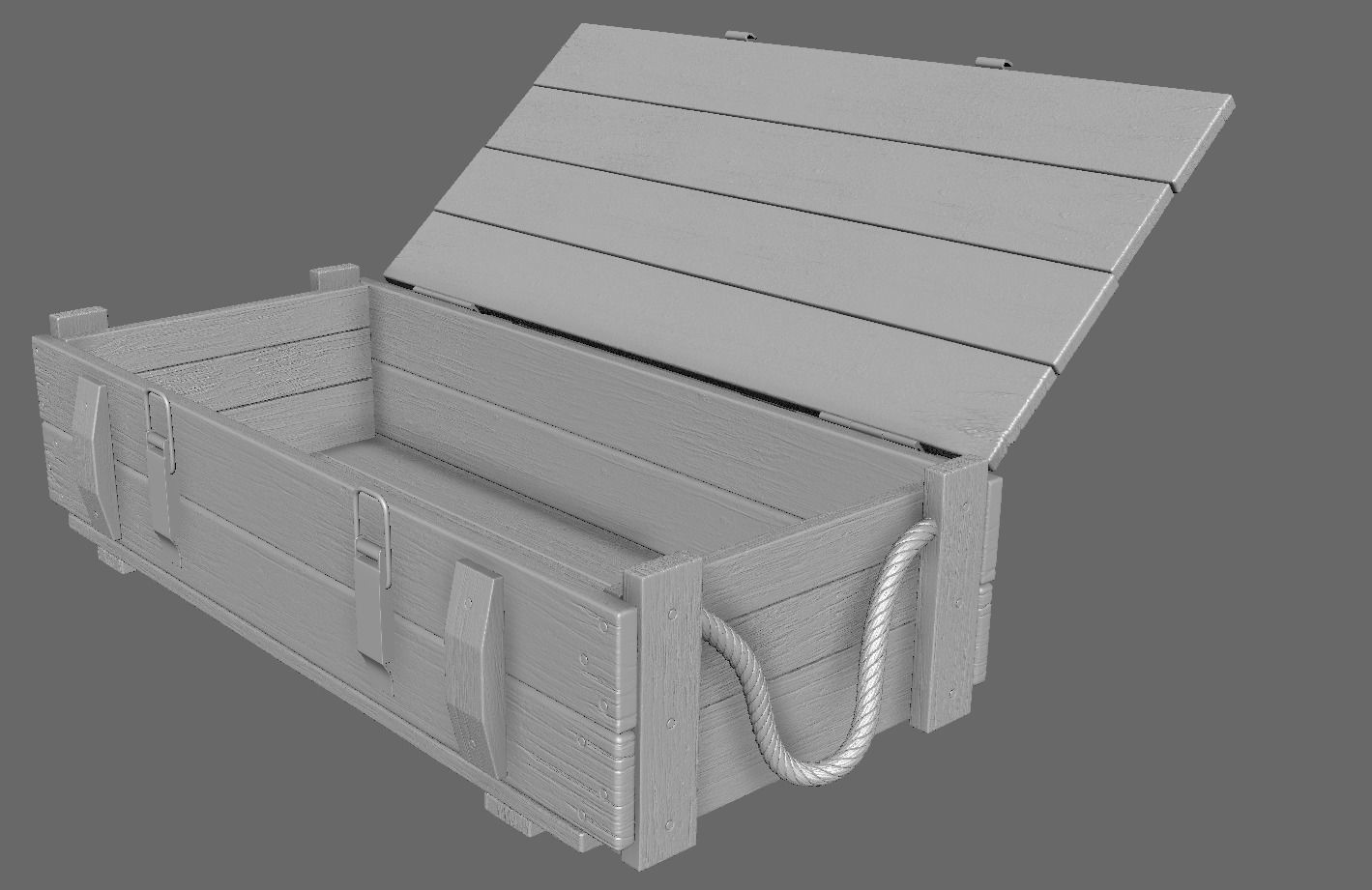 Wood Ammo Box Low-poly 3D model_36
