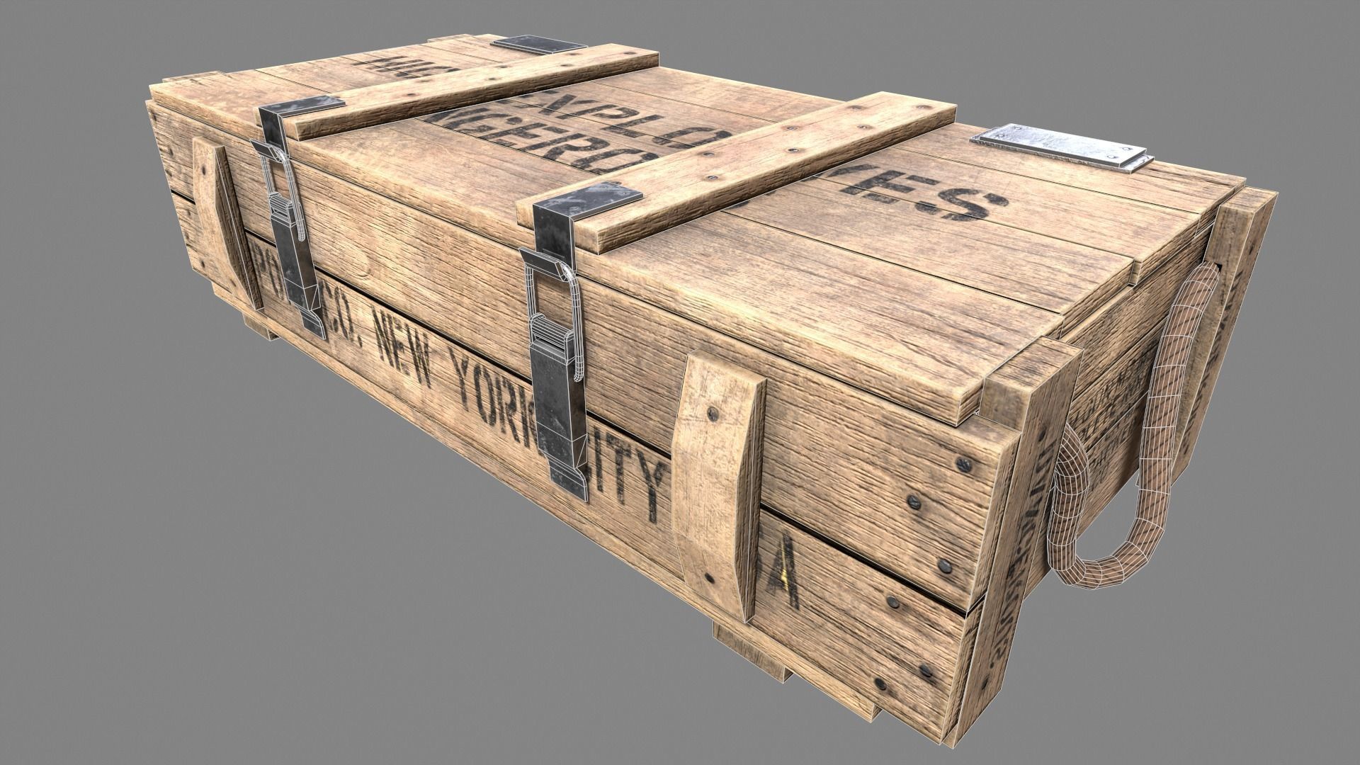 Wood Ammo Box Low-poly 3D model_18