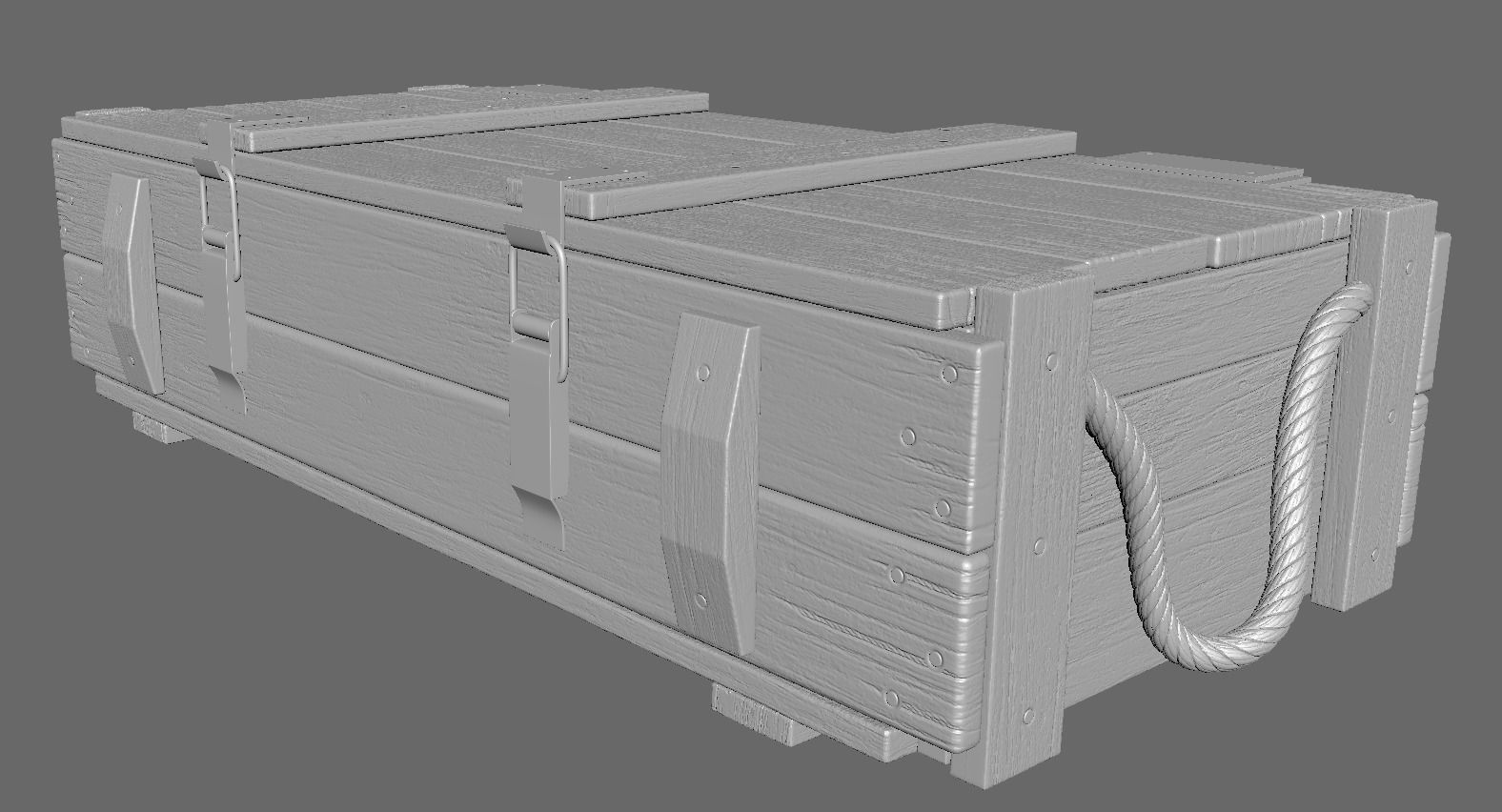 Wood Ammo Box Low-poly 3D model_30