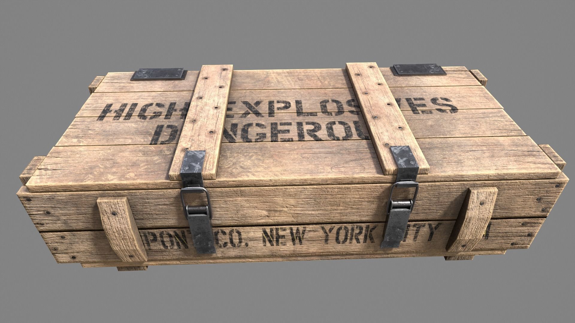 Wood Ammo Box Low-poly 3D model_1