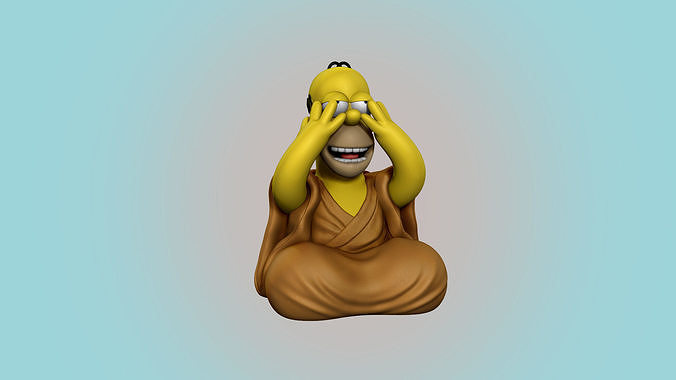 HOMER SIMPSON - BLIND BUDDHA 3D print model