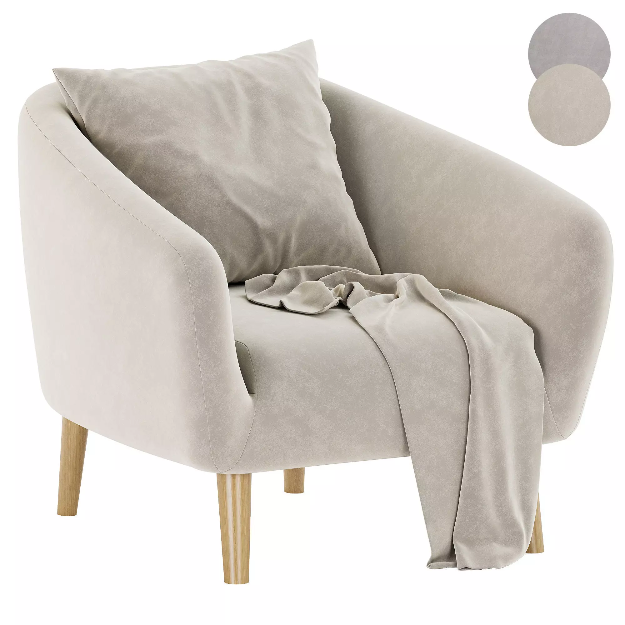 Hanna armchair set 01 3D model