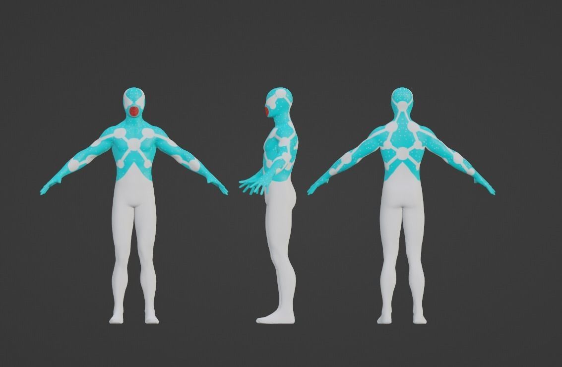 Cosmic Spider-Man Low-poly 3D model_3