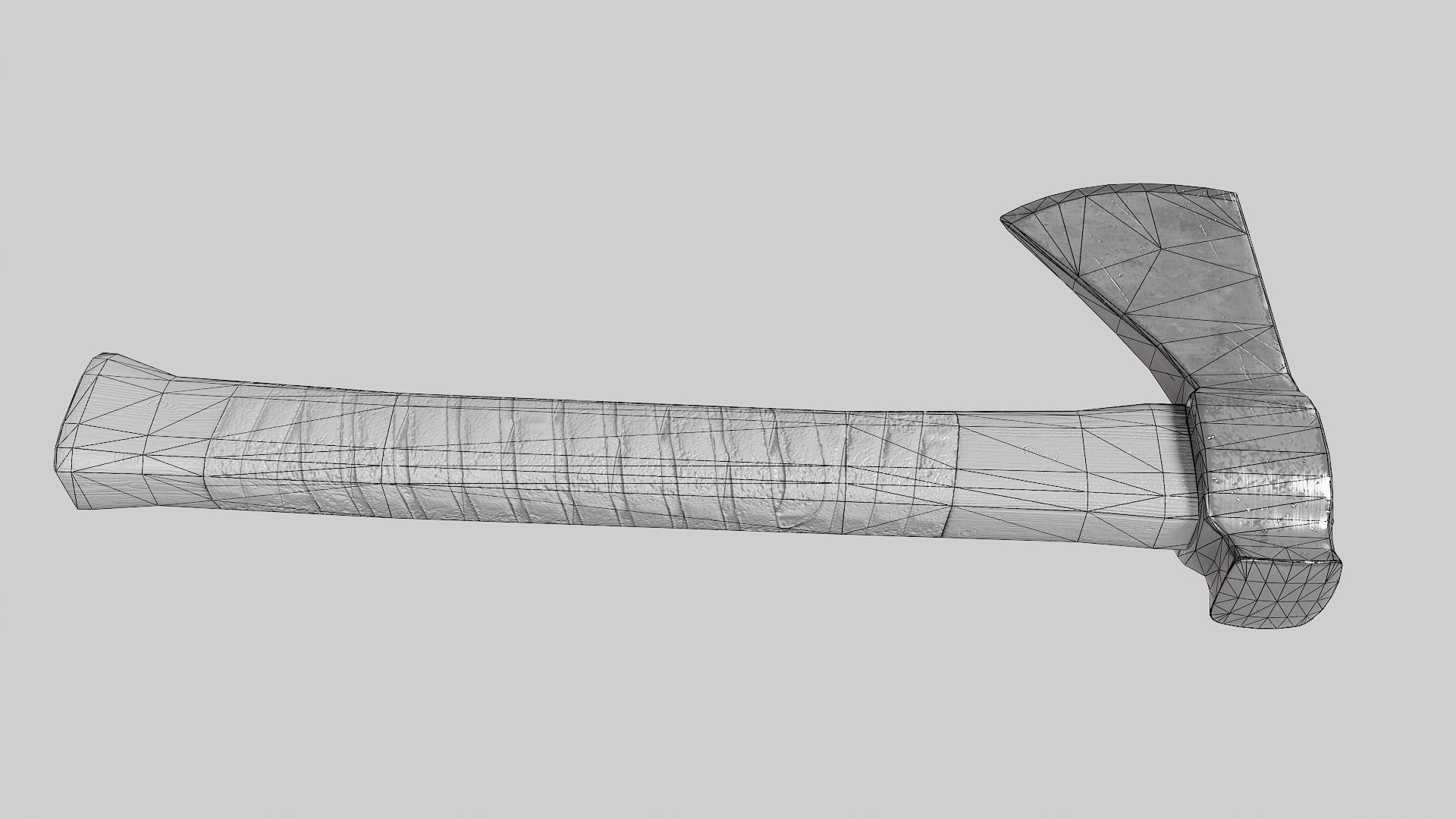  crafted scratched iron Hatchet axe tool er1 Low-poly 3D model_13