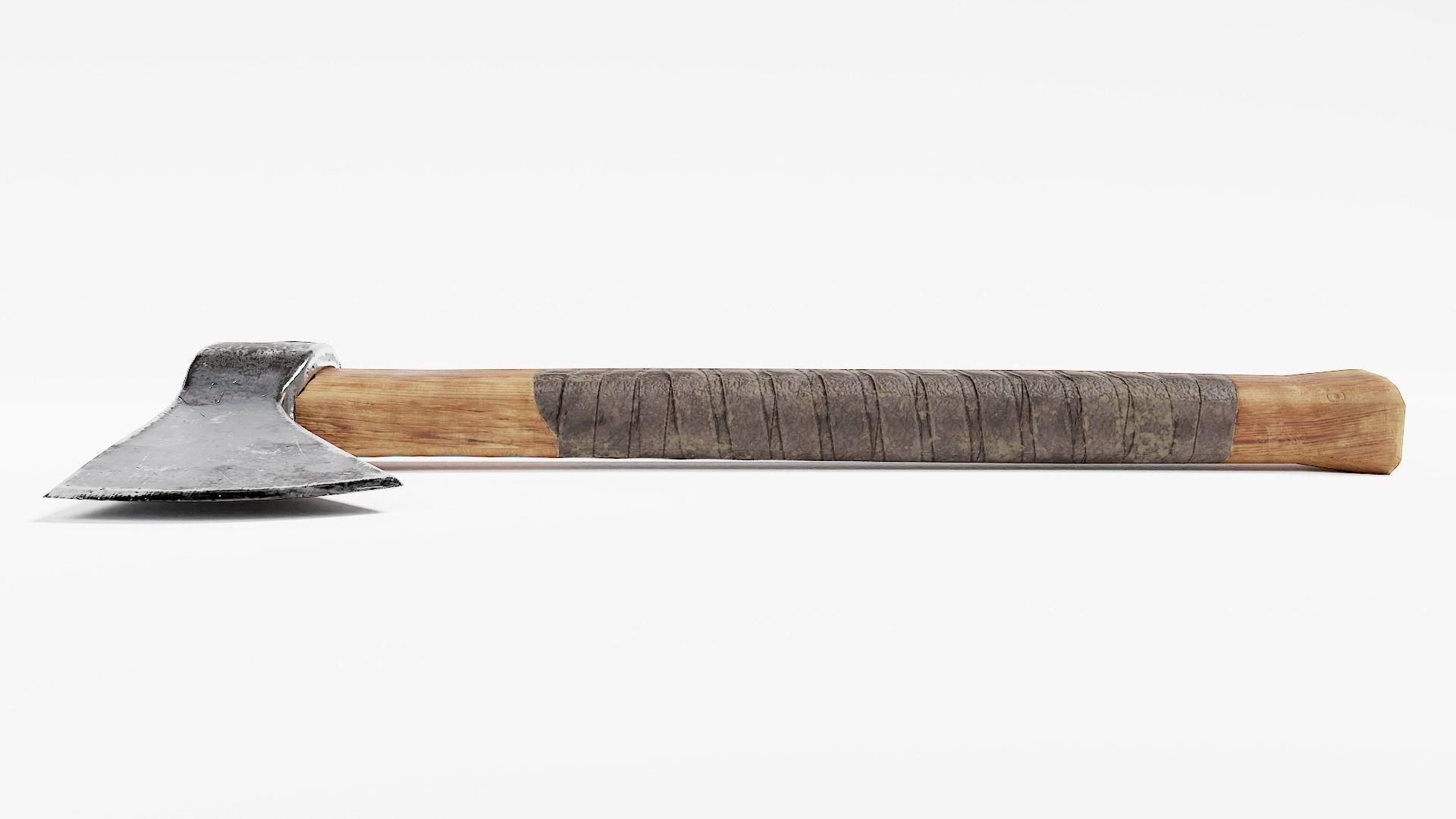  crafted scratched iron Hatchet axe tool er1 Low-poly 3D model_7