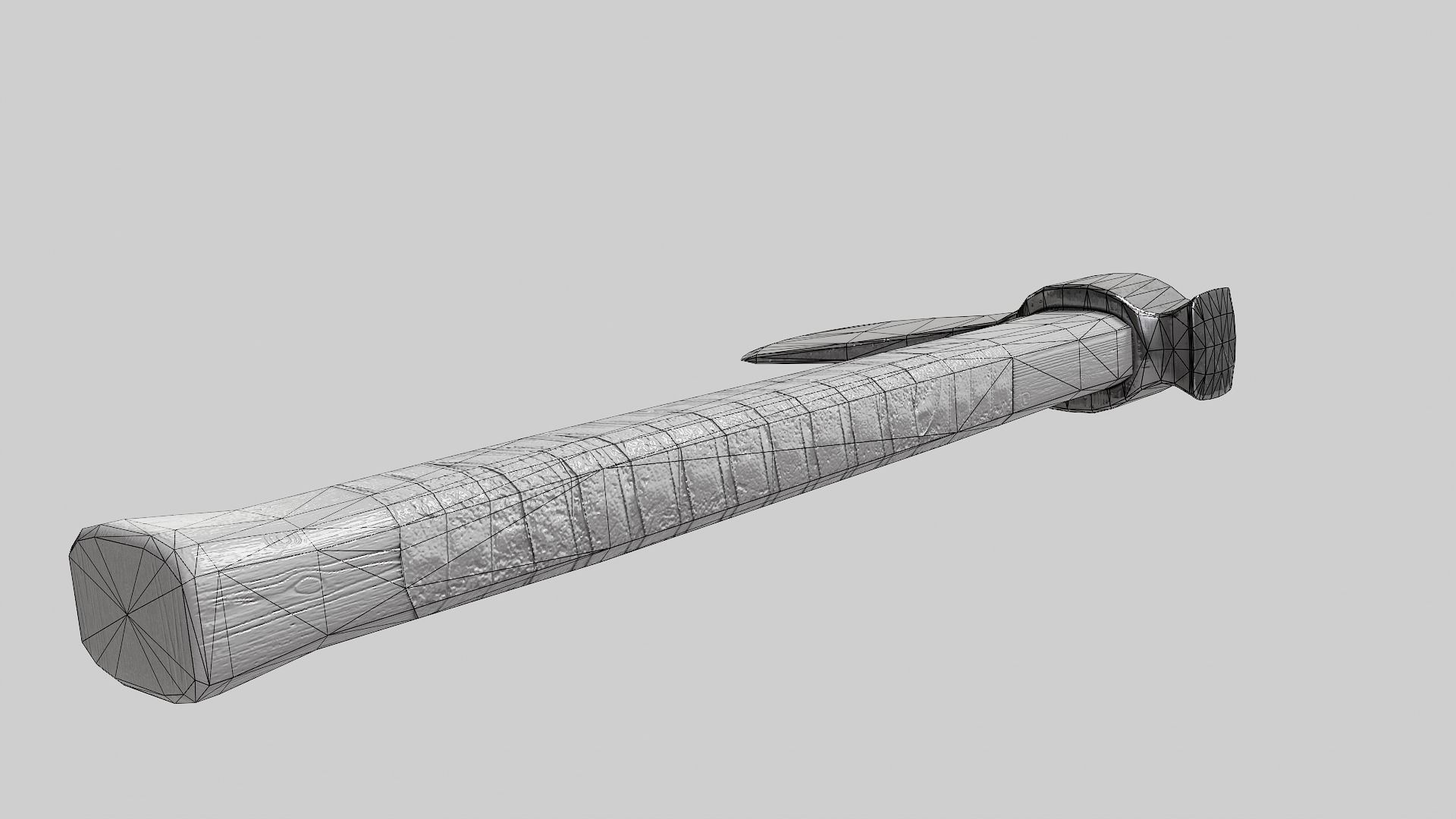  crafted scratched iron Hatchet axe tool er1 Low-poly 3D model_14