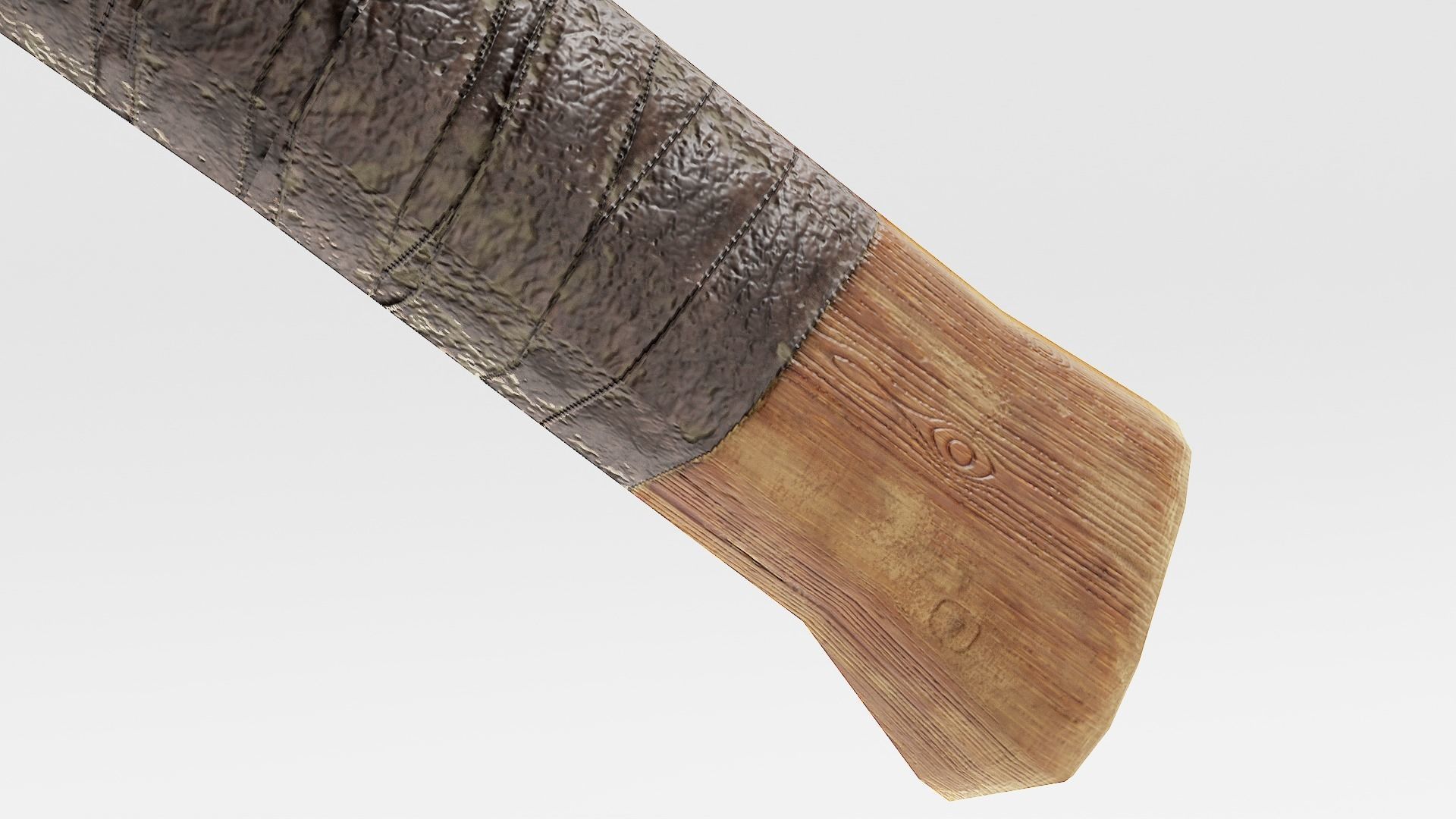  crafted scratched iron Hatchet axe tool er1 Low-poly 3D model_2