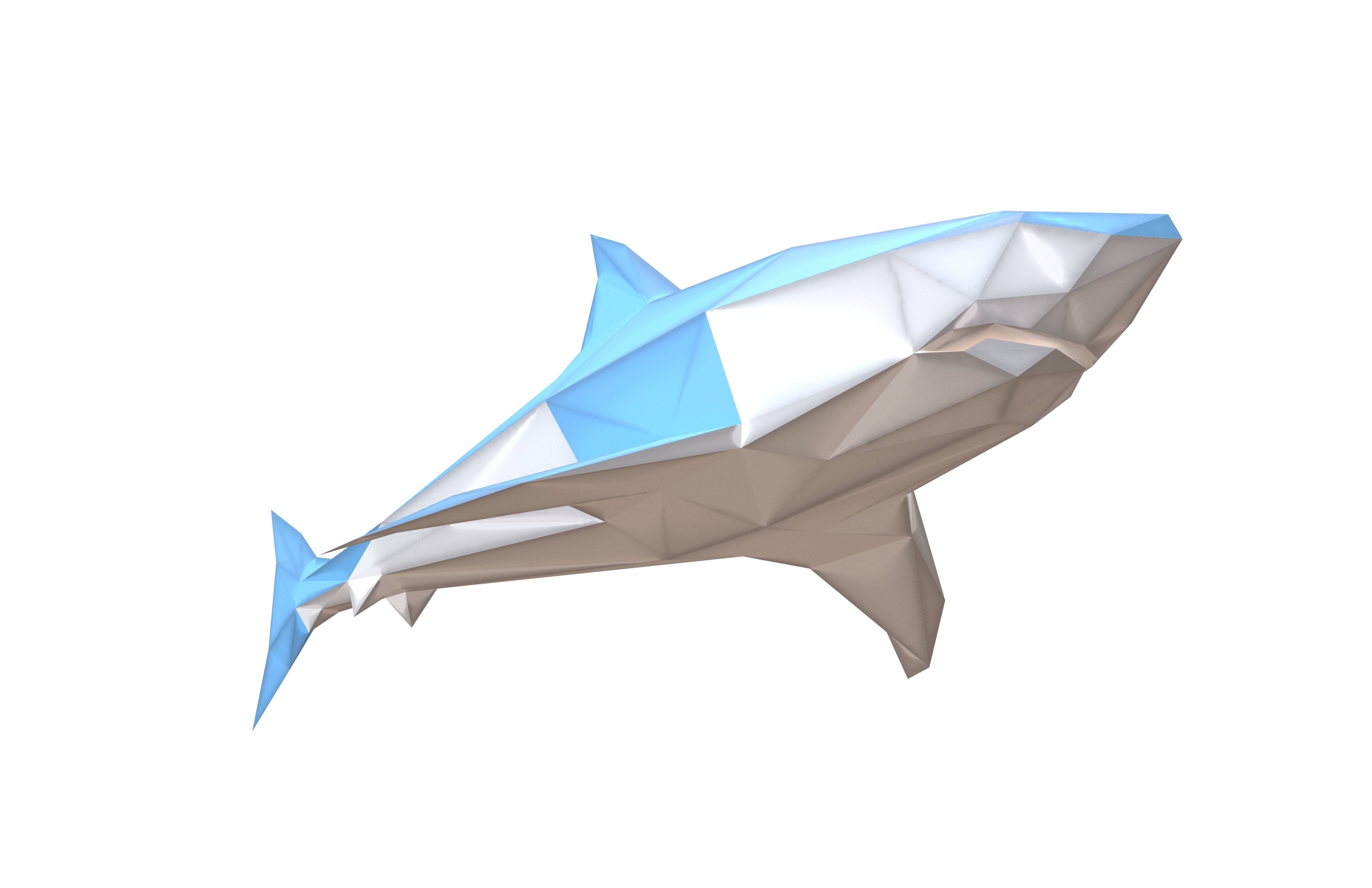 Low Poly Shark v1 007 Low-poly 3D model_1