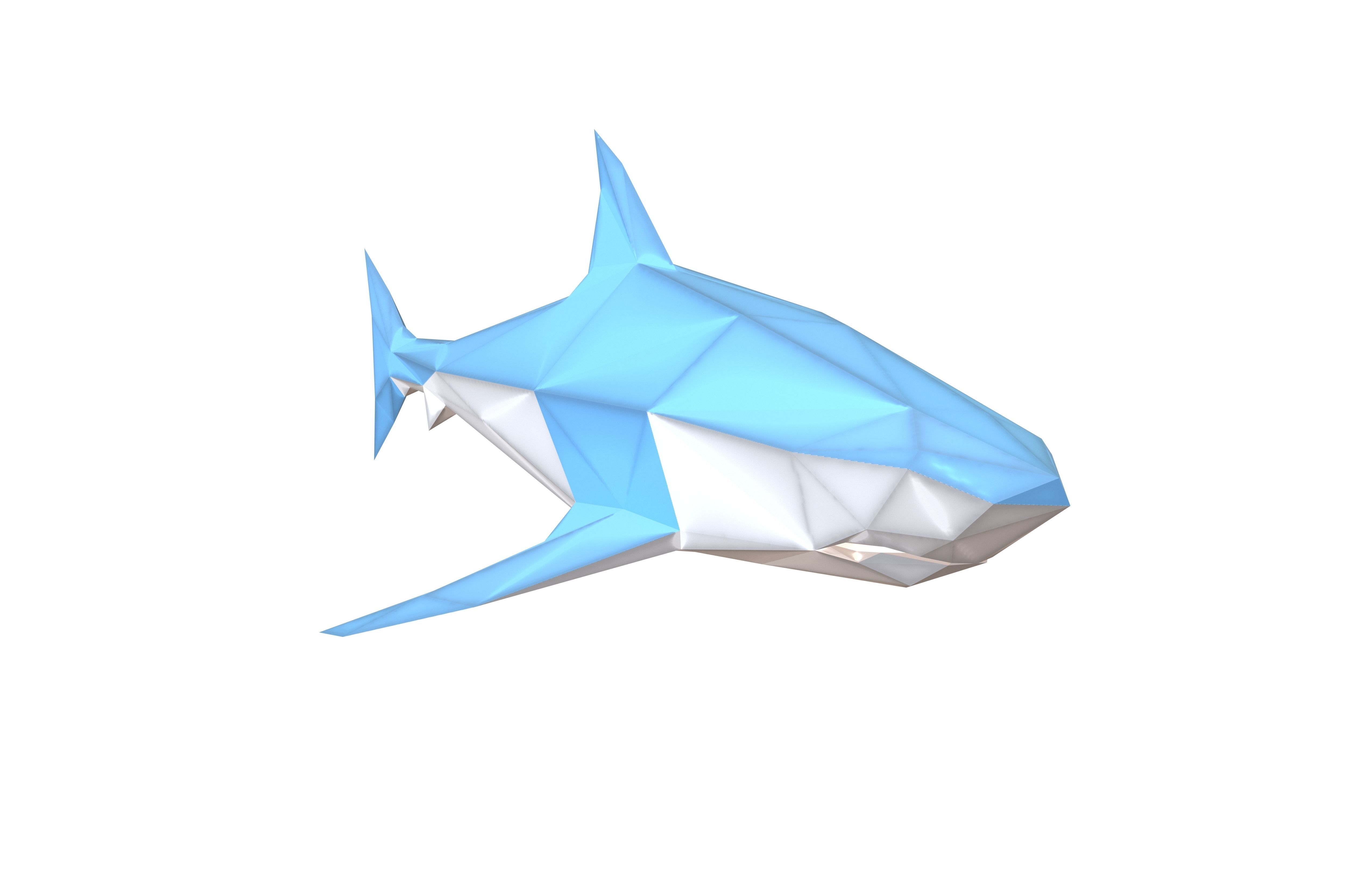 Low Poly Shark v1 007 Low-poly 3D model_2