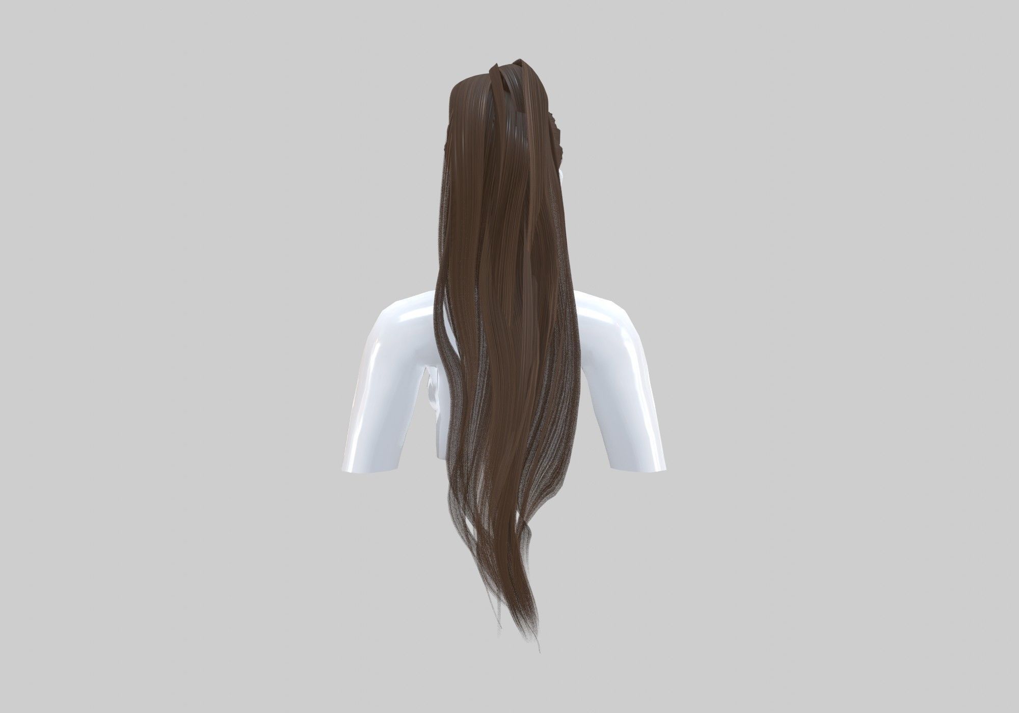 Wavy Pigtail Hairstyle  3D model_4
