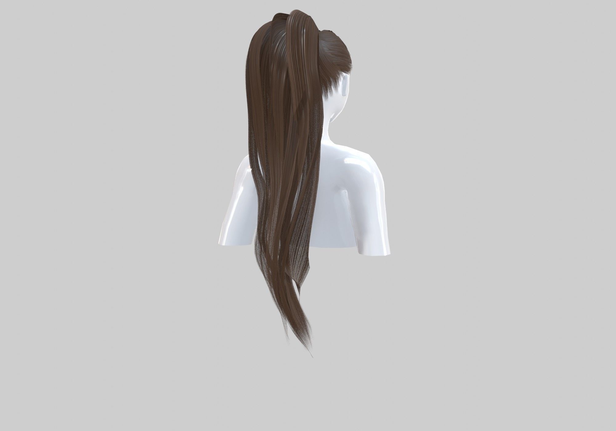 Wavy Pigtail Hairstyle  3D model_3