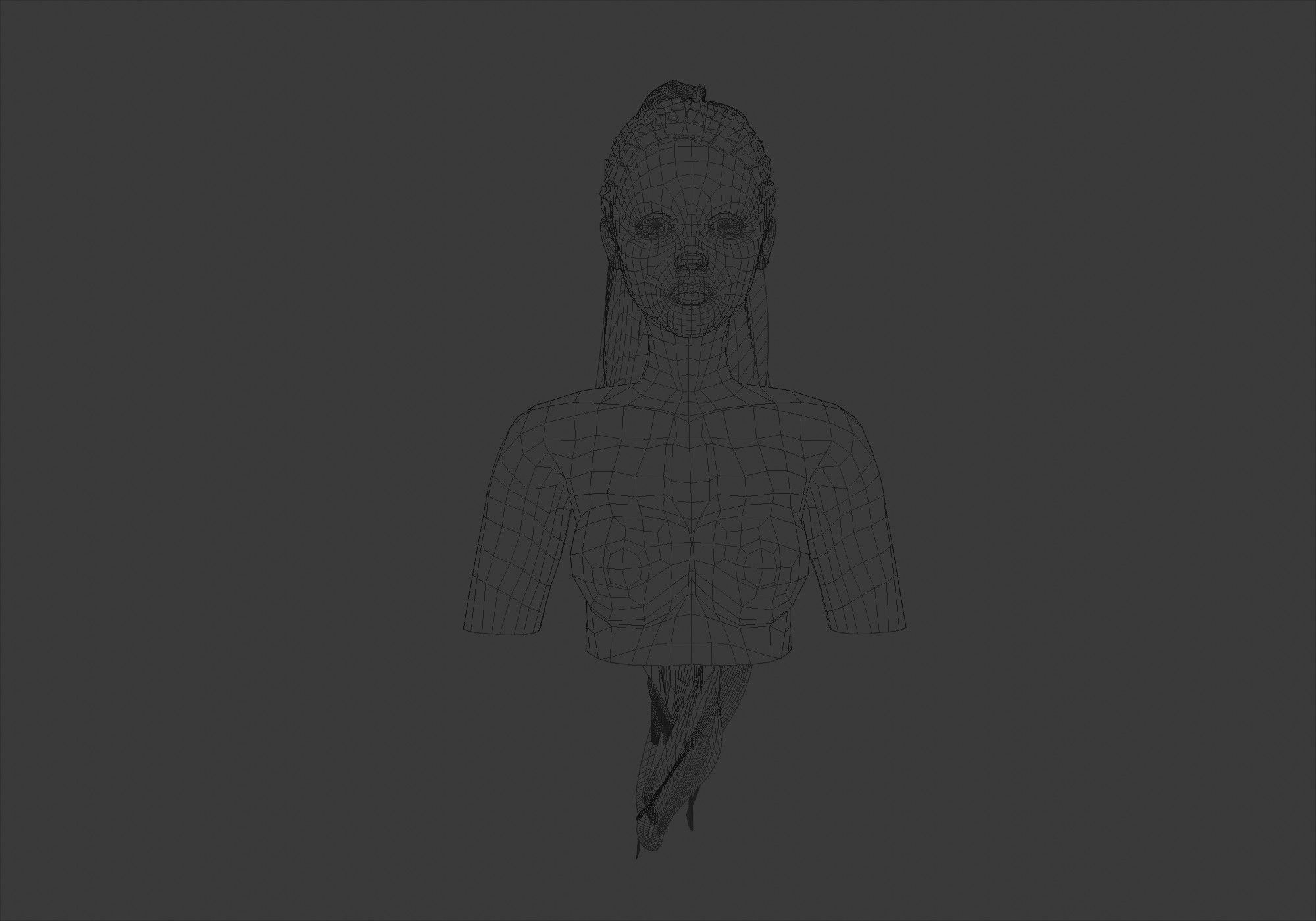 Wavy Pigtail Hairstyle  3D model_5