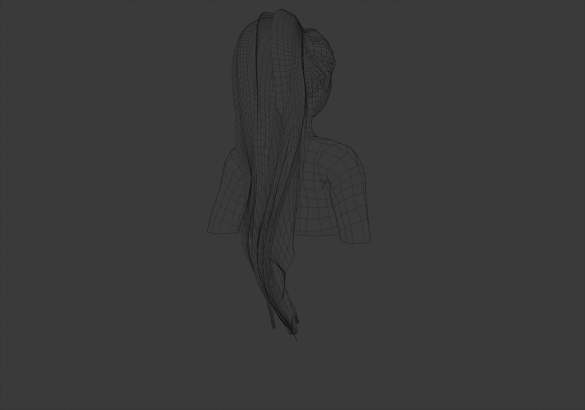 Wavy Pigtail Hairstyle  3D model_8