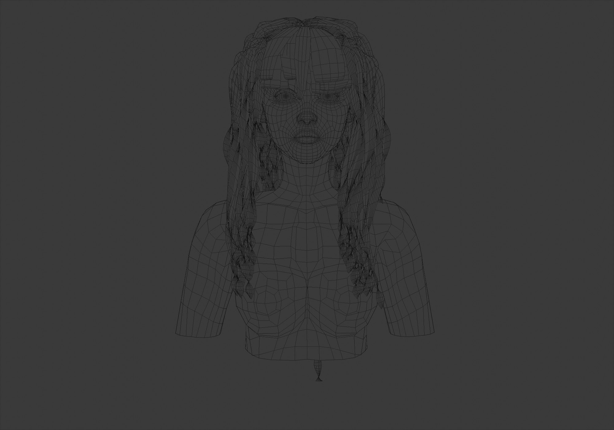 Wavy Female Hairstyle  3D model_5