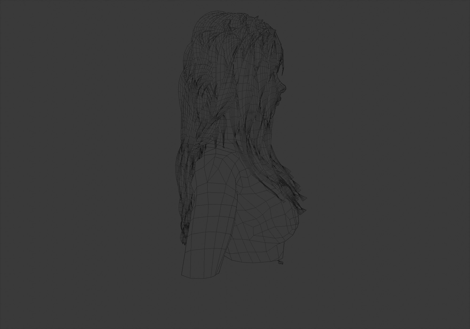 Wavy Female Hairstyle  3D model_7