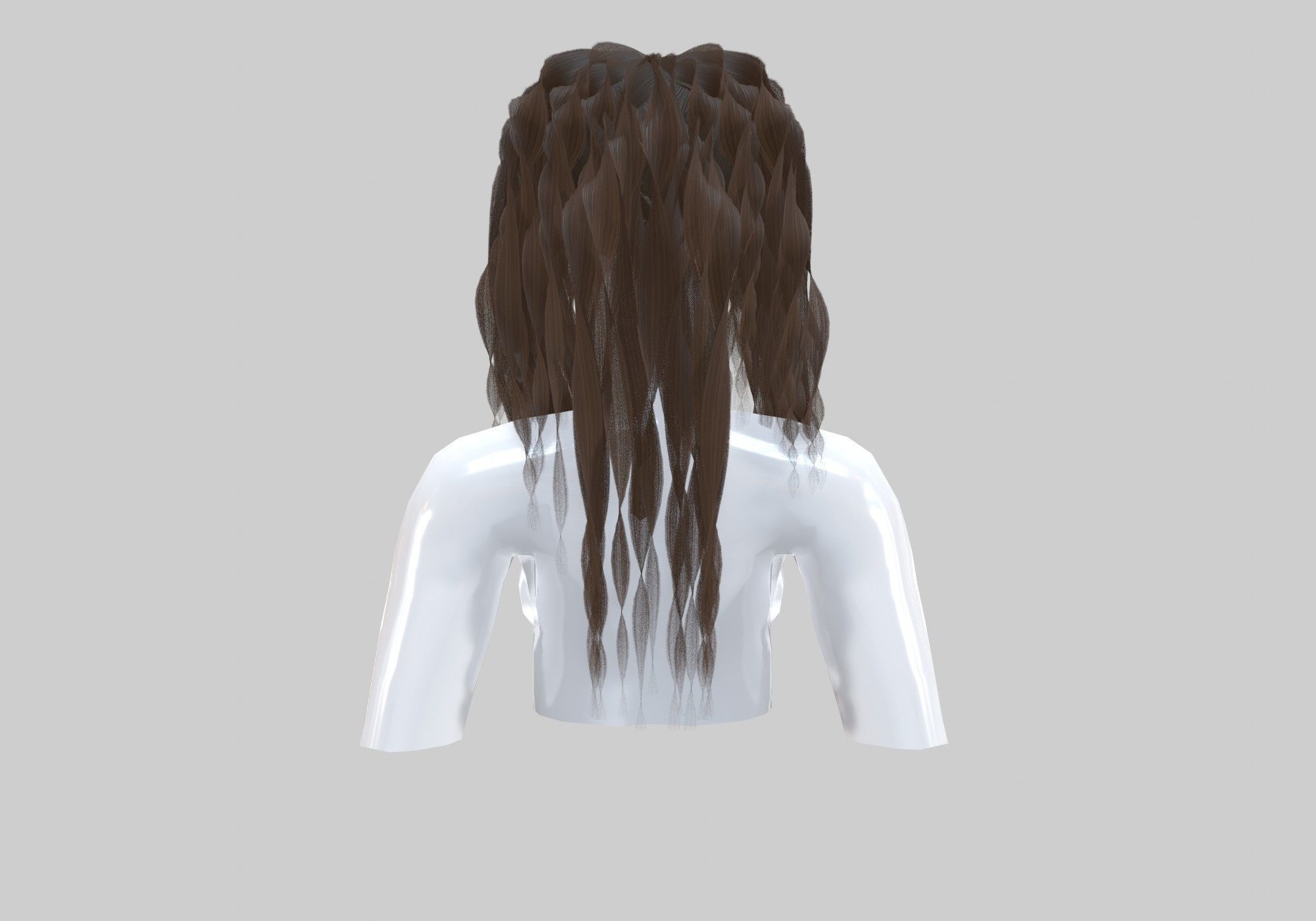 Wavy Female Hairstyle  3D model_4
