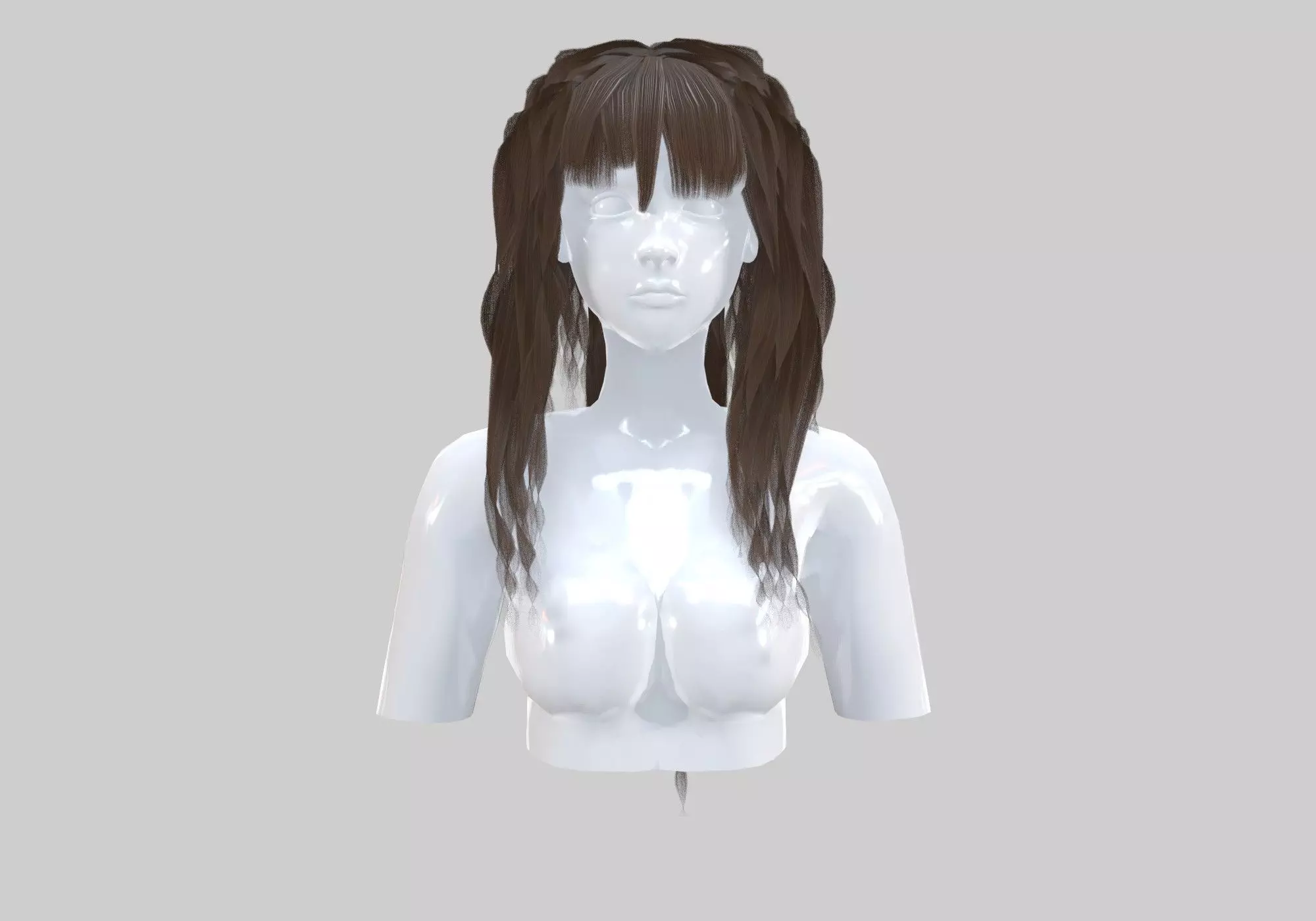 Wavy Female Hairstyle  3D model_0