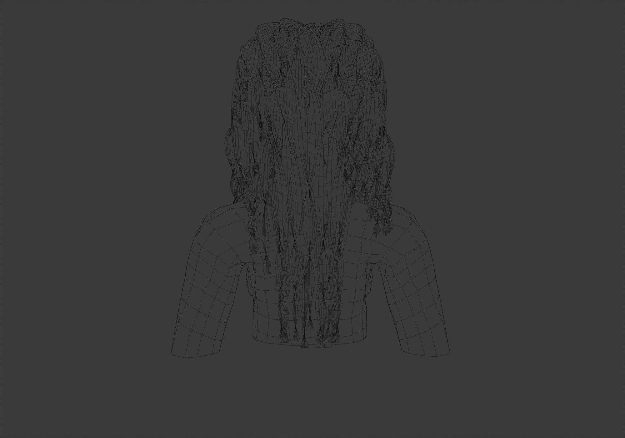 Wavy Female Hairstyle  3D model_9